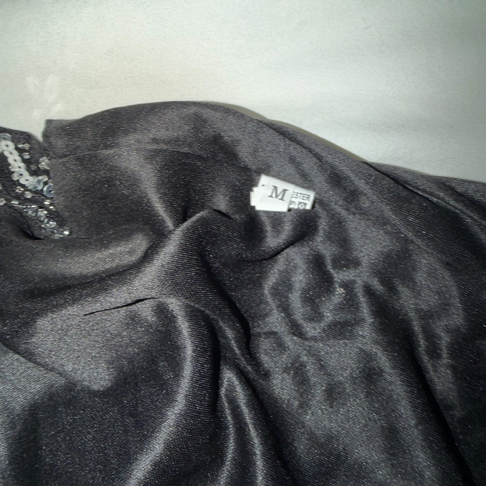 Women's 1920's Flapper Dress size M, Black with Silver Sequins - Picture 3 of 4